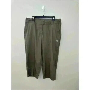 Pearl Izumi Cycling Capri Pants Brown Flat Front Straight Leg WOMENS SIZE XL